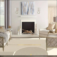 Modern Geometric Area Rug Vintage Distressed Farmhouse Thin Indoor Carpet