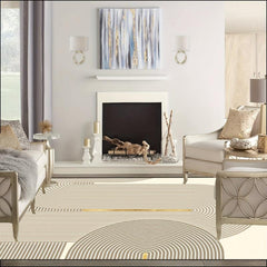 Modern Geometric Area Rug Vintage Distressed Farmhouse Thin Indoor Carpet
