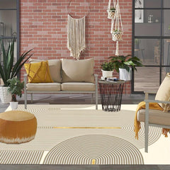 Modern Geometric Area Rug Vintage Distressed Farmhouse Thin Indoor Carpet