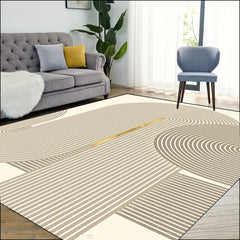 Modern Geometric Area Rug Vintage Distressed Farmhouse Thin Indoor Carpet