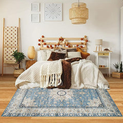 Soft Vintage Boho Area Rug Stain Resistant Washable Rug Anti Slip Backing