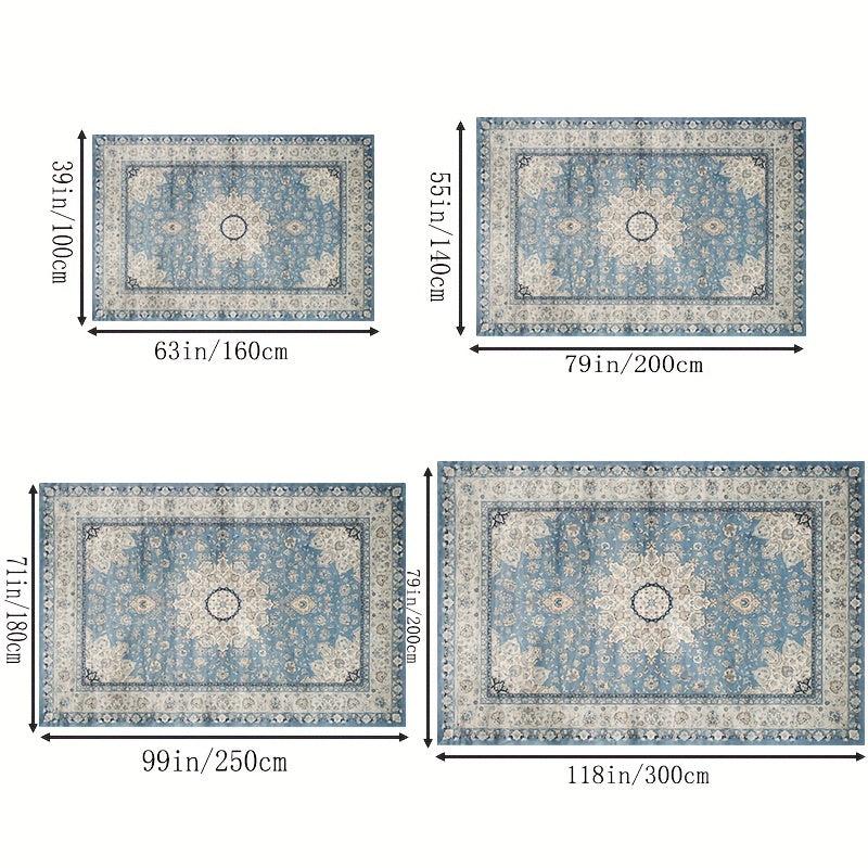 Soft Vintage Boho Area Rug Stain Resistant Washable Rug Anti Slip Backing
