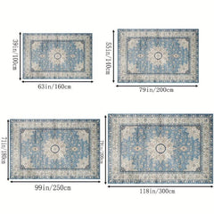 Soft Vintage Boho Area Rug Stain Resistant Washable Rug Anti Slip Backing