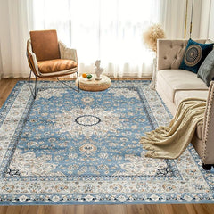 Soft Vintage Boho Area Rug Stain Resistant Washable Rug Anti Slip Backing