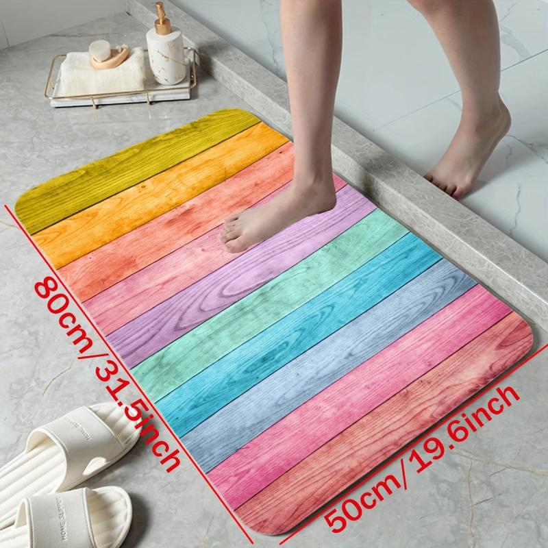 Coloured Wood Print Carpet For Bedroom Living Room Floor Mat