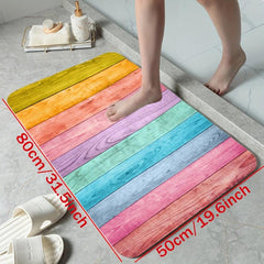 Coloured Wood Print Carpet For Bedroom Living Room Floor Mat