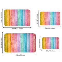 Coloured Wood Print Carpet For Bedroom Living Room Floor Mat