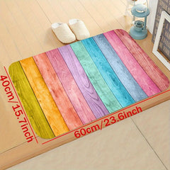 Coloured Wood Print Carpet For Bedroom Living Room Floor Mat