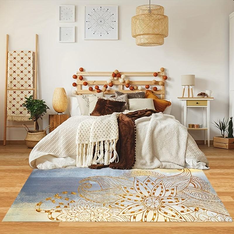 Boho Vintage Tribal Area Rug Soft Stain Resistant Waterproof for Living Room