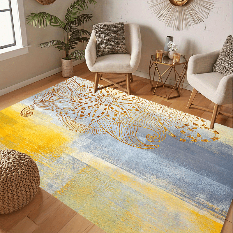 Boho Vintage Tribal Area Rug Soft Stain Resistant Waterproof for Living Room