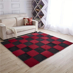 10pcs Plush Puzzle Foam Floor Mat Interlocking Carpet Fluffy Area Rug