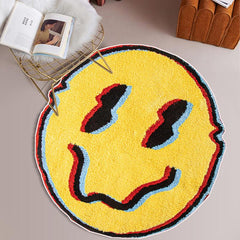 Soft Fluffy Twisted Smile Plush Carpet Rugs Bedroom Bathroom Halloween