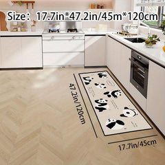 Panda Kitchen Rug Absorbent Non Slip Machine Washable