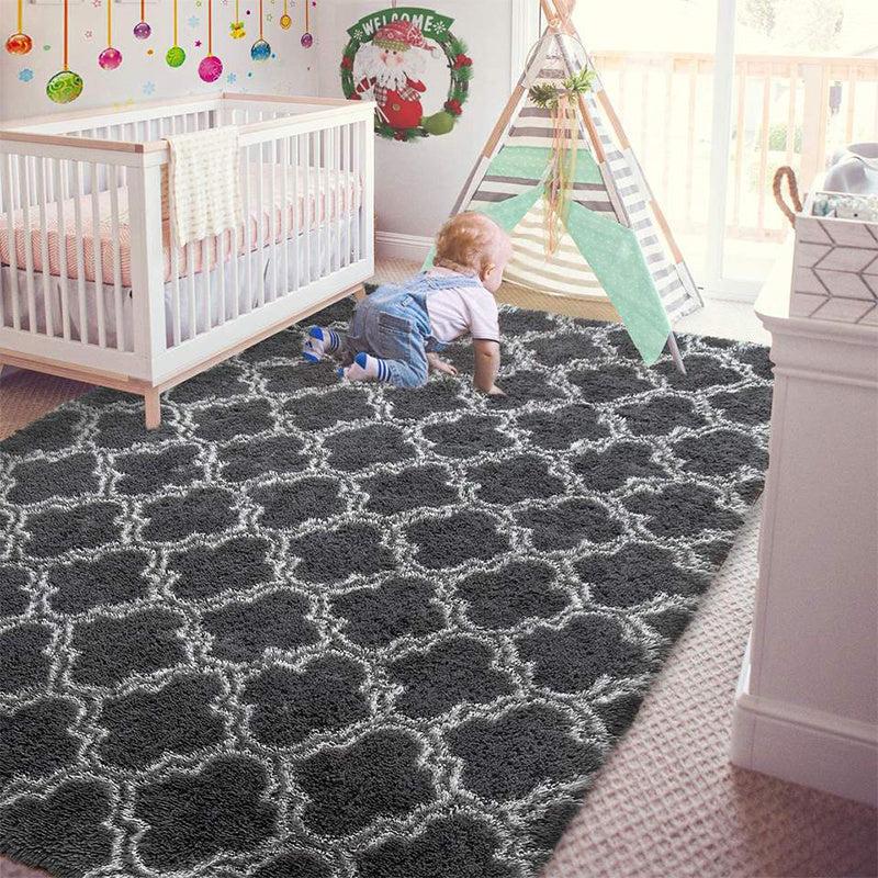 Soft Plush Shaggy Area Rug Fluffy Polyester Carpet for Bedroom Living Room