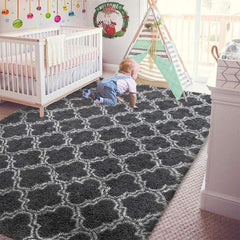 Soft Plush Shaggy Area Rug Fluffy Polyester Carpet for Bedroom Living Room