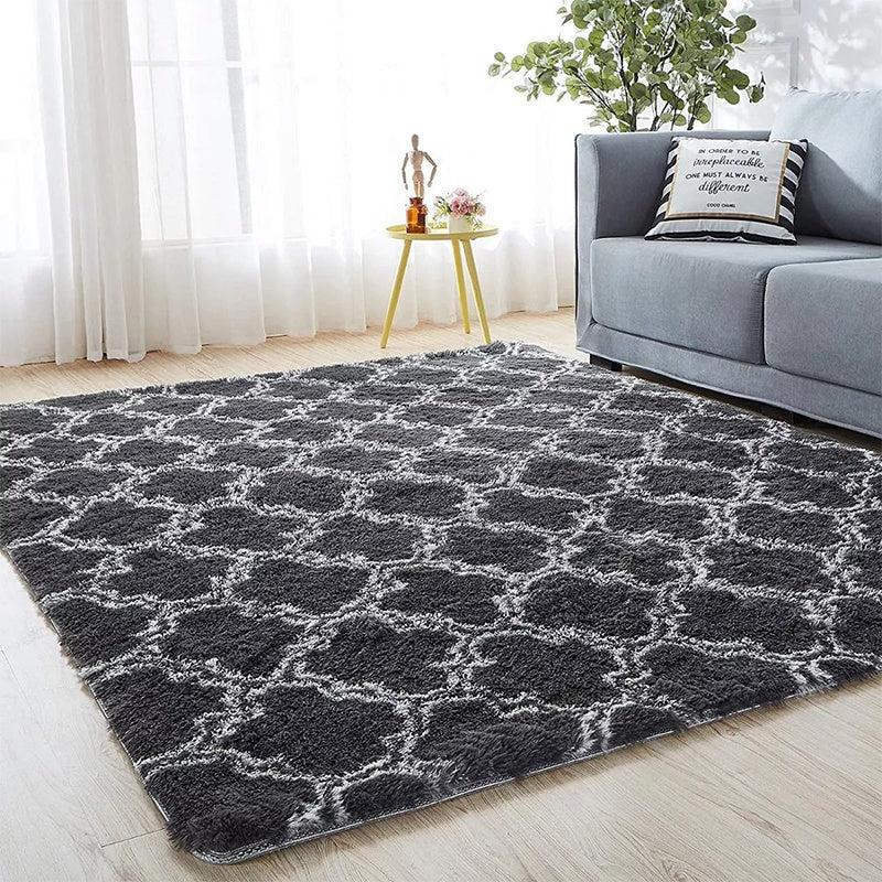 Soft Plush Shaggy Area Rug Fluffy Polyester Carpet for Bedroom Living Room