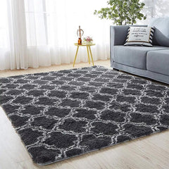 Soft Plush Shaggy Area Rug Fluffy Polyester Carpet for Bedroom Living Room