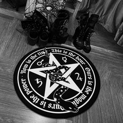 Gothic Magic Circle Pattern Round Rug