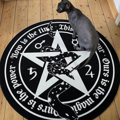 Gothic Magic Circle Pattern Round Rug