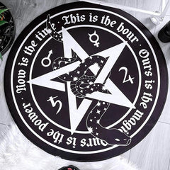 Gothic Magic Circle Pattern Round Rug