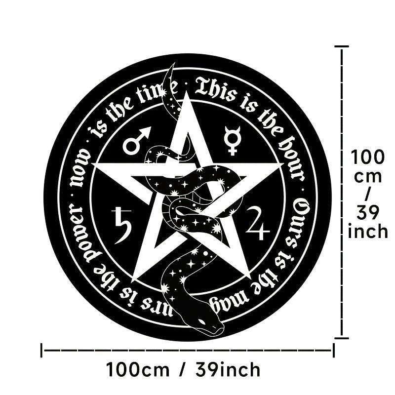 Gothic Magic Circle Pattern Round Rug