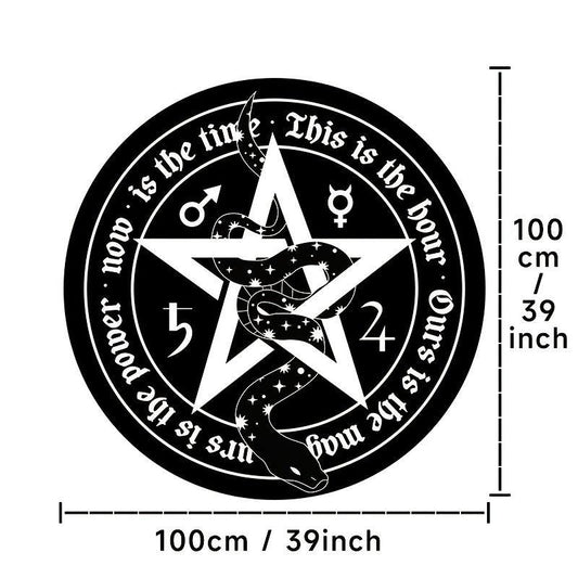 Gothic Magic Circle Pattern Round Rug
