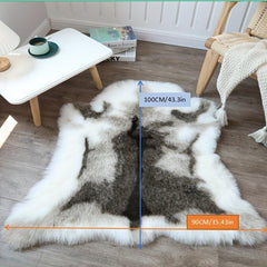 Reindeer Hide Rug Soft Faux Fur 3.6ft x 2.9ft Machine Washable