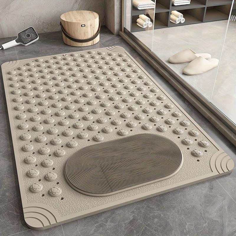 Anti-slip Shower Stall Mat with Drain Holes and Suction Cup