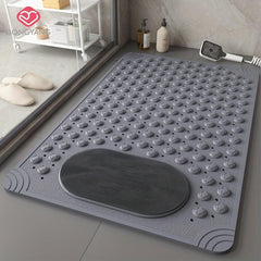 Anti-slip Shower Stall Mat with Drain Holes and Suction Cup