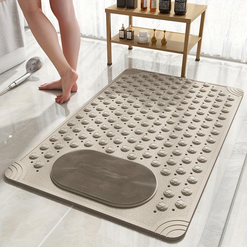 Anti-slip Shower Stall Mat with Drain Holes and Suction Cup