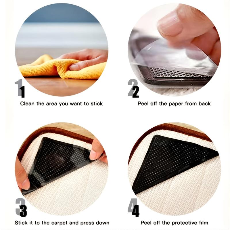 8pcs Carpet Anti-Slip Triangle Stickers Room Fixed Tool