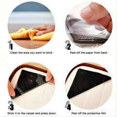 8pcs Carpet Anti-Slip Triangle Stickers Room Fixed Tool