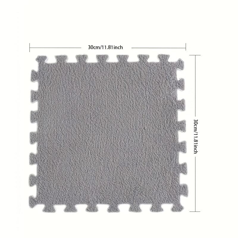 12pcs Plush Puzzle Foam Floor Mat Interlocking Ca
