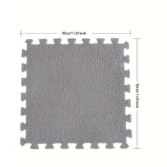 12pcs Plush Puzzle Foam Floor Mat Interlocking Ca