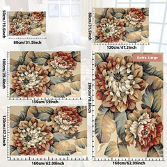 Non-Slip Colorful Floral Area Rug, Waterproof Carpet for Living Room