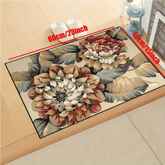 Non-Slip Colorful Floral Area Rug, Waterproof Carpet for Living Room