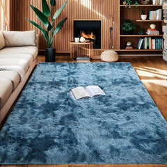 Soft Fluffy Rugs Tie Dye Shag Area Rug Plush Modern Home Decor