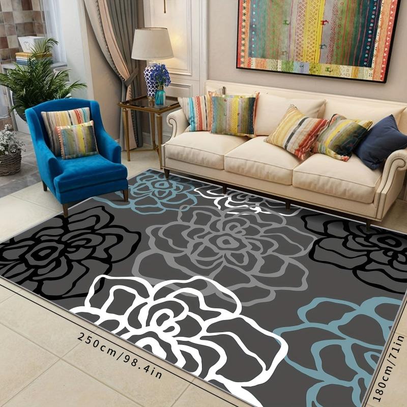 Retro Living Room Carpet Non Slip Nordic Floor Mat Thickened Bedroom Mat