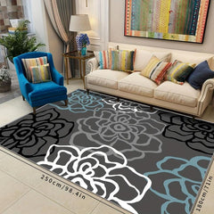 Retro Living Room Carpet Non Slip Nordic Floor Mat Thickened Bedroom Mat