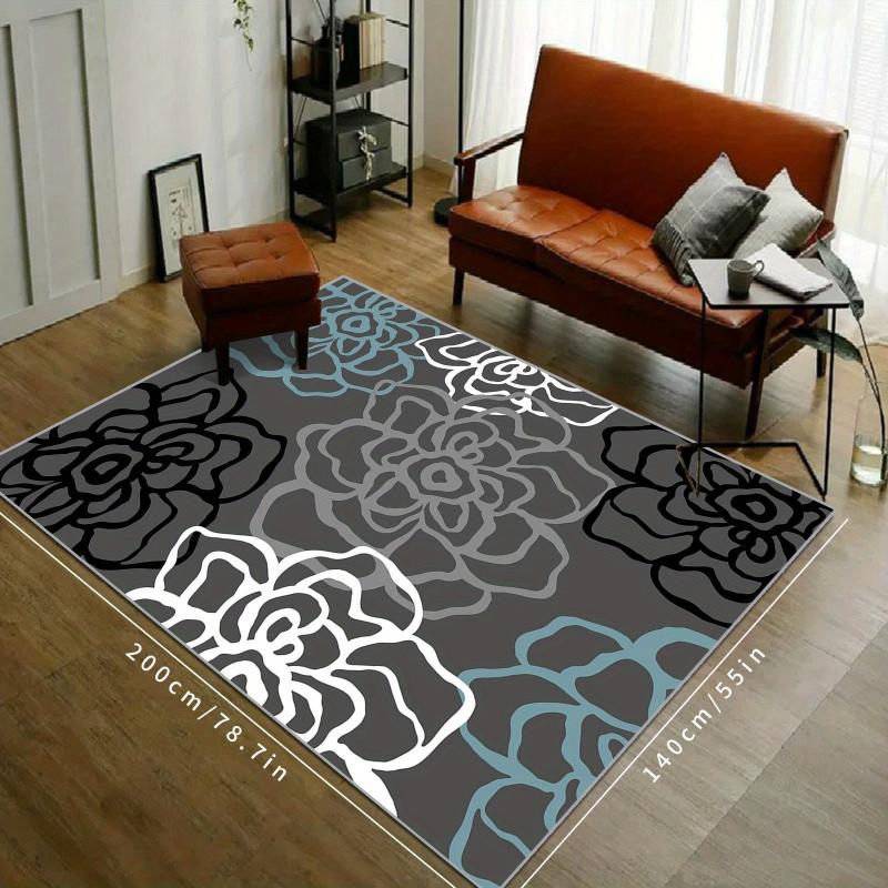 Retro Living Room Carpet Non Slip Nordic Floor Mat Thickened Bedroom Mat