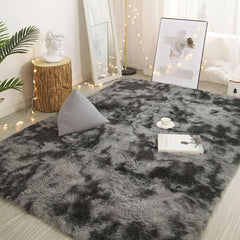 Dark Grey Plush Rug Soft Area Rug For Bedroom Fluffy Rug Living Room
