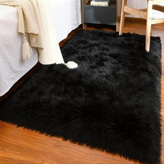 Soft Faux Fur Rug Fluffy Shag Area Rug Non Slip Rug for Bedroom Living Room