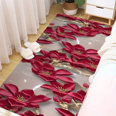 Crystal Velvet Floor Mat Non-slip Floral Soft Rug