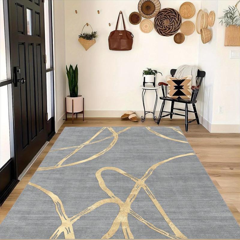 Geometric Absorbent Non Slip Soft Faux Sheepskin Floor Mat