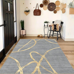 Geometric Absorbent Non Slip Soft Faux Sheepskin Floor Mat