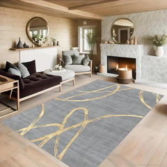 Geometric Absorbent Non Slip Soft Faux Sheepskin Floor Mat