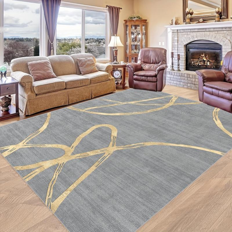 Geometric Absorbent Non Slip Soft Faux Sheepskin Floor Mat