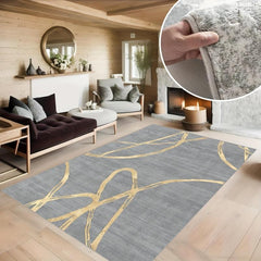 Geometric Absorbent Non Slip Soft Faux Sheepskin Floor Mat