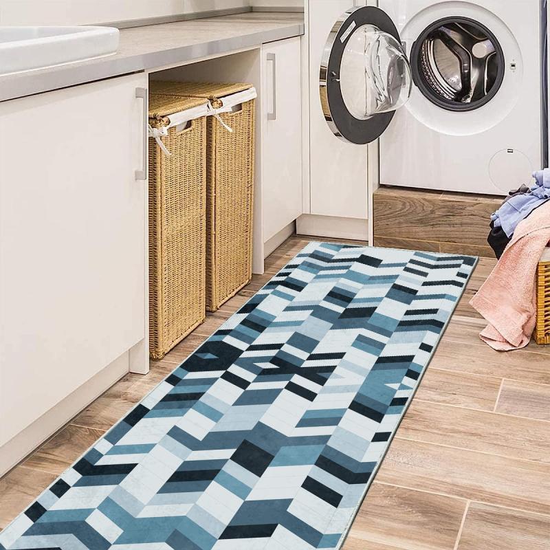 Geometric 2'X10' Runner Rug Abstract Laundry Room Oriental Hallway Rug