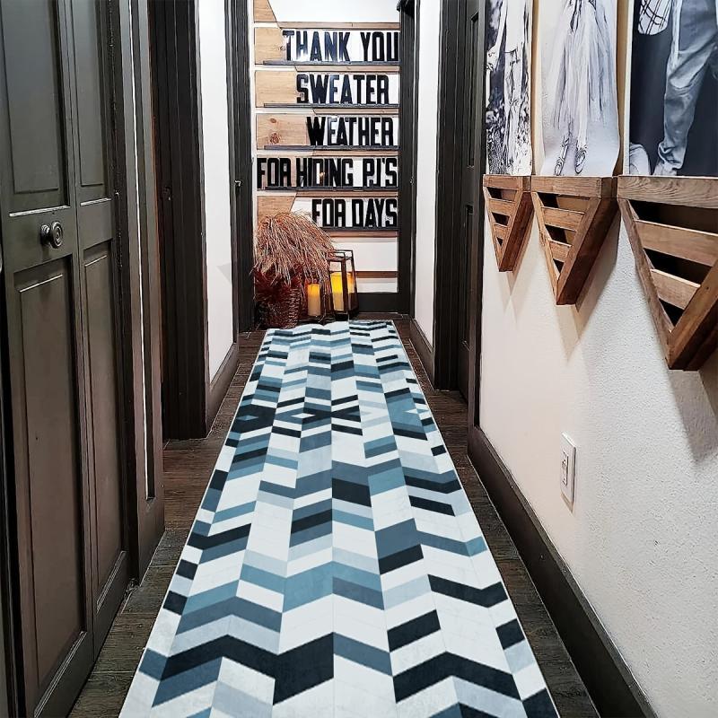 Geometric 2'X10' Runner Rug Abstract Laundry Room Oriental Hallway Rug